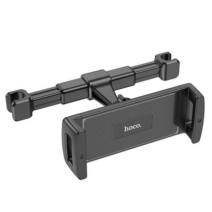 A black Hoco phone mount accessory with a textured front plate and a flexible mounting bar, shown on a solid white background.