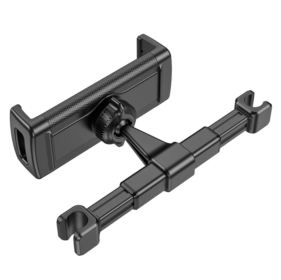 Black adjustable phone mount on a white background