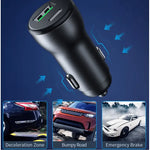 Car Charger Type-C and USB Fast Charging Mobile Adapter