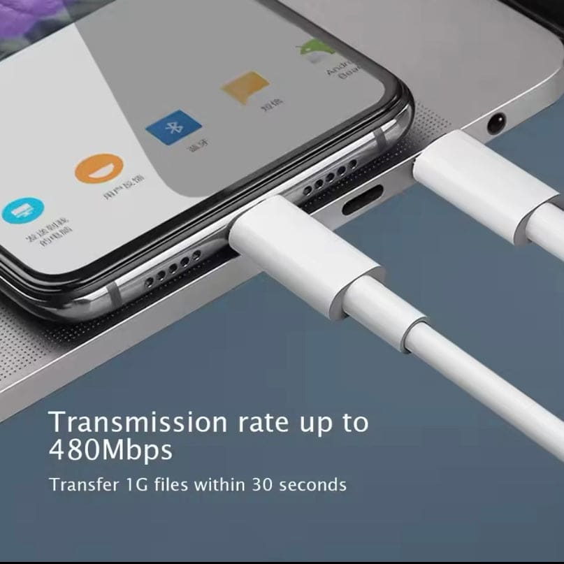 Type C to Type C (2m) Charger Cable For Samsung Devices (White)
