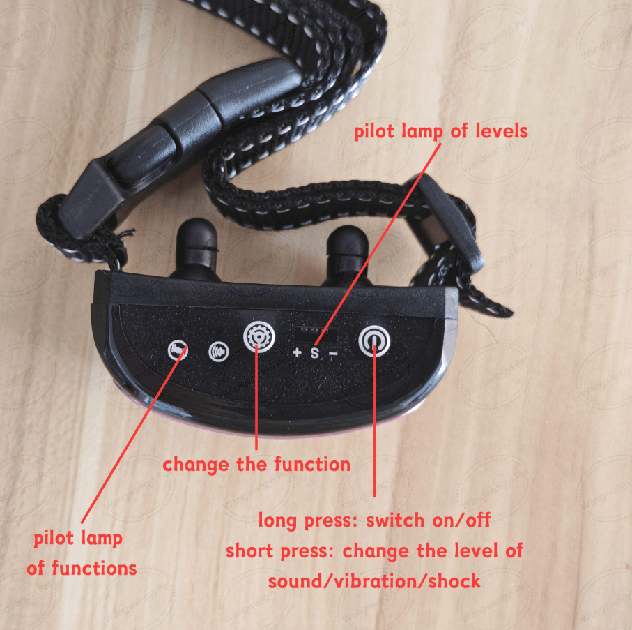 Dog anti barking collar kit with USB cable and manual