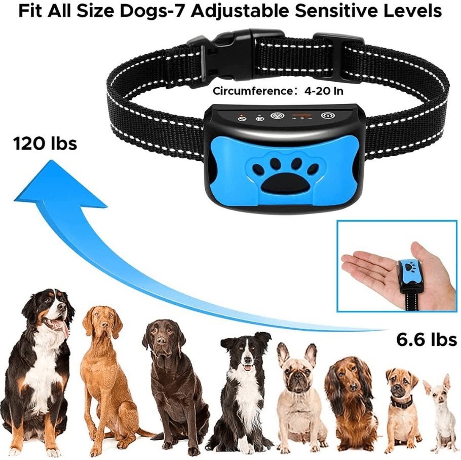 Dog anti barking collar with 7 sensitivity levels