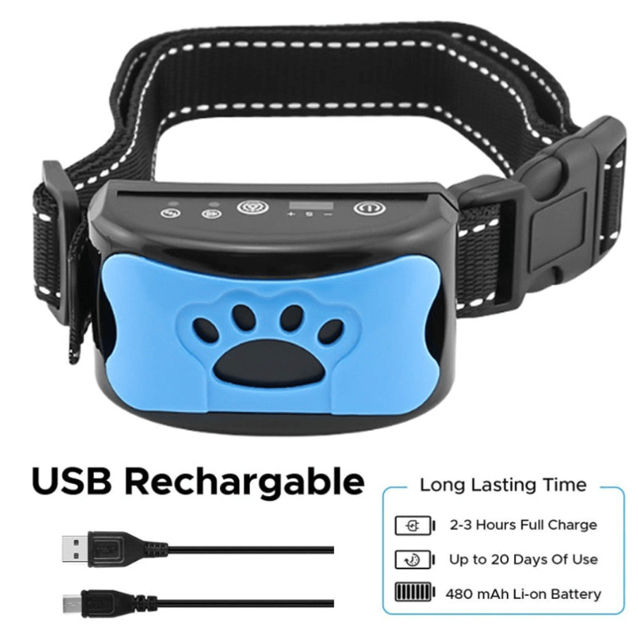 Rechargeable dog anti barking collar with USB charging