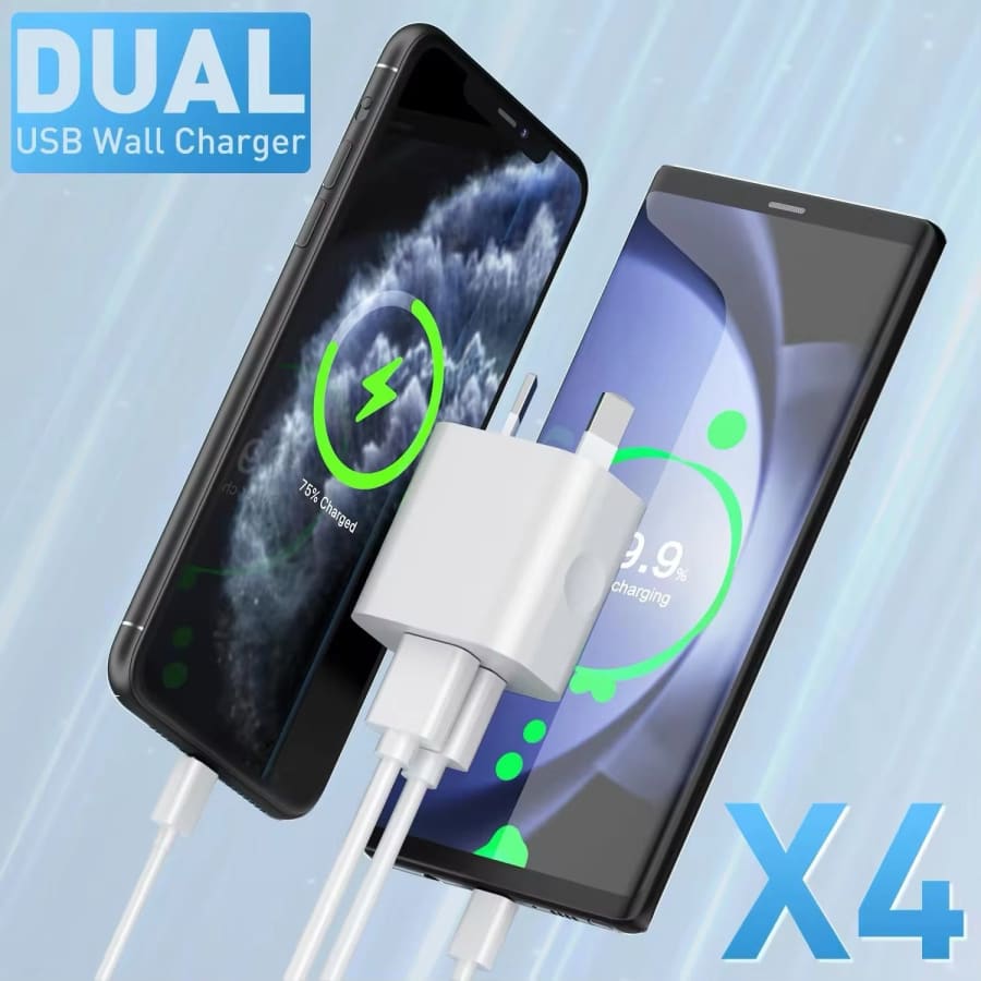 Dual USB Power Adapter Wall Plug (NZ / AUS) (White)