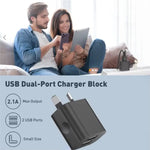 Dual USB Power Adapter Wall Plug (NZ / AUS) (Black) - Electronics Accessories
