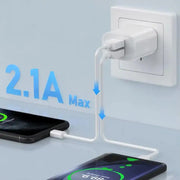 Dual USB Power Adapter Wall Plug (NZ / AUS) (White) - White - Phone/Tablet Accessories
