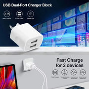 Dual USB Power Adapter Wall Plug (NZ / AUS) (White) - White - Phone/Tablet Accessories