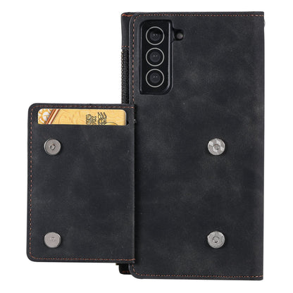 Samsung S21 Case Wallet Zipper - Black