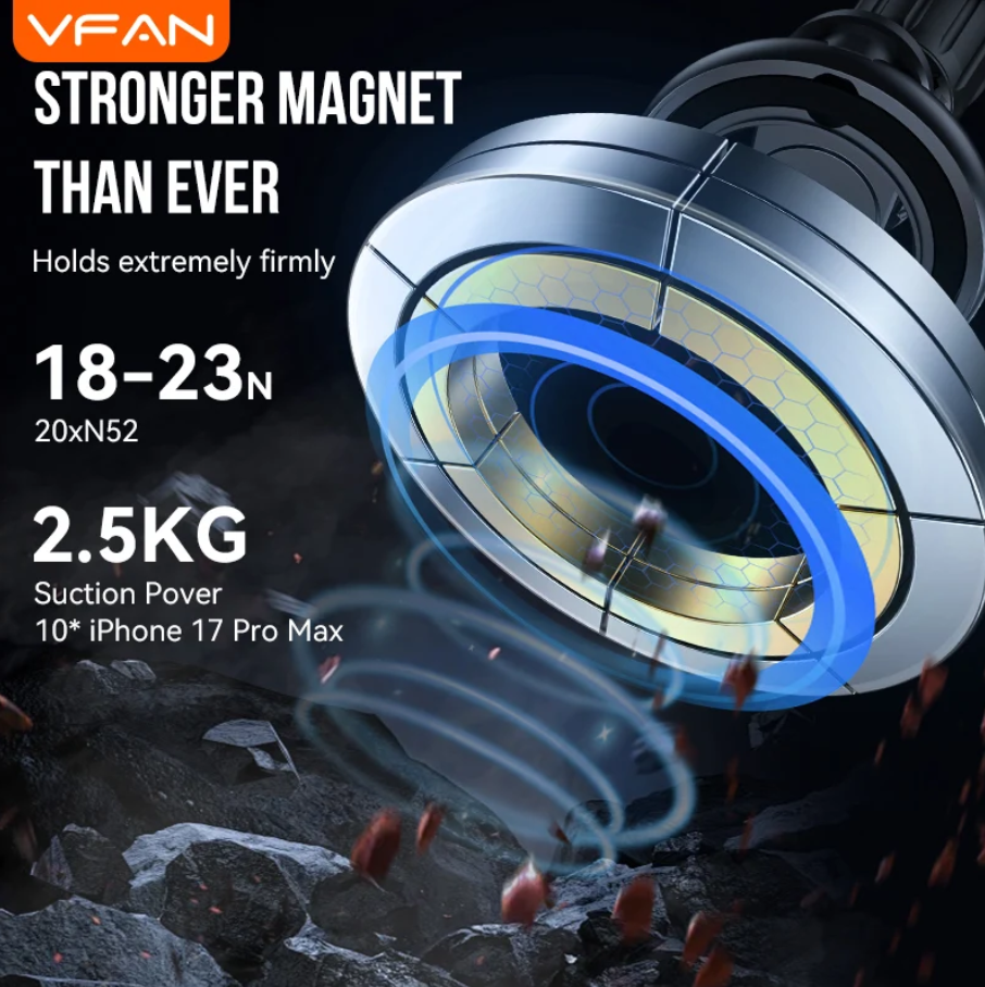 Stronger magnet with suction power display on a dark background