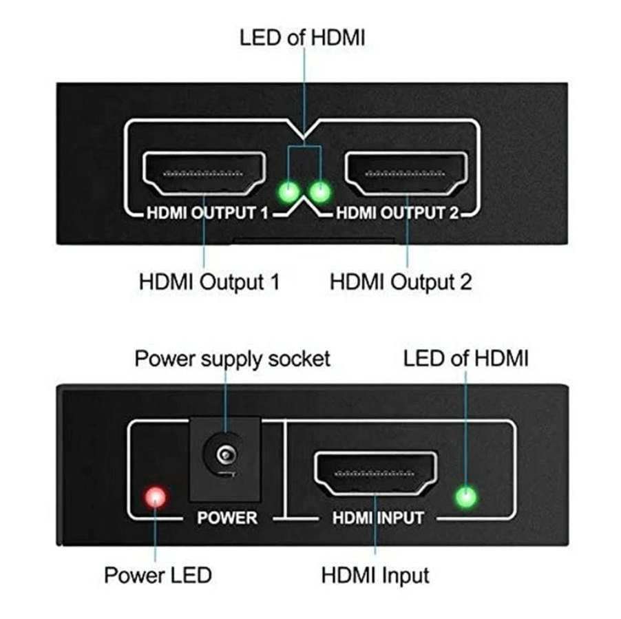 HDMI splitter 1 in 2 out for two displays