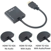 HDMI to VGA Converter Adapter with Audio & USB
