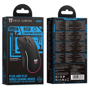 HOCO GM601 wired gaming mouse with RGB rainbow lighting