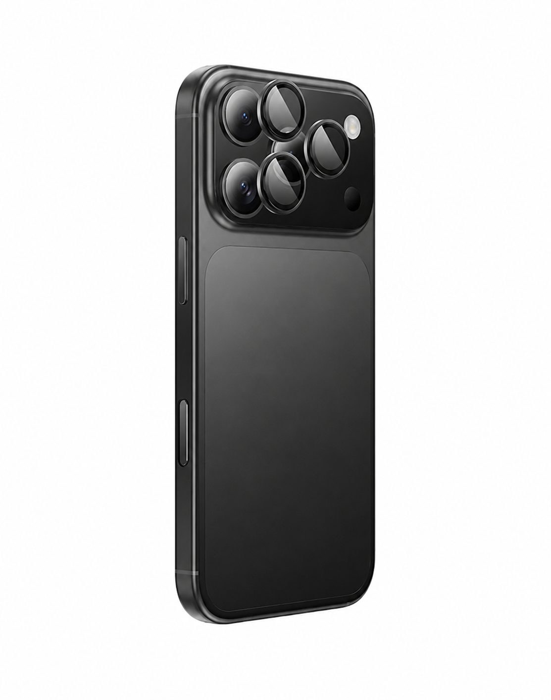 Black smartphone on a white background