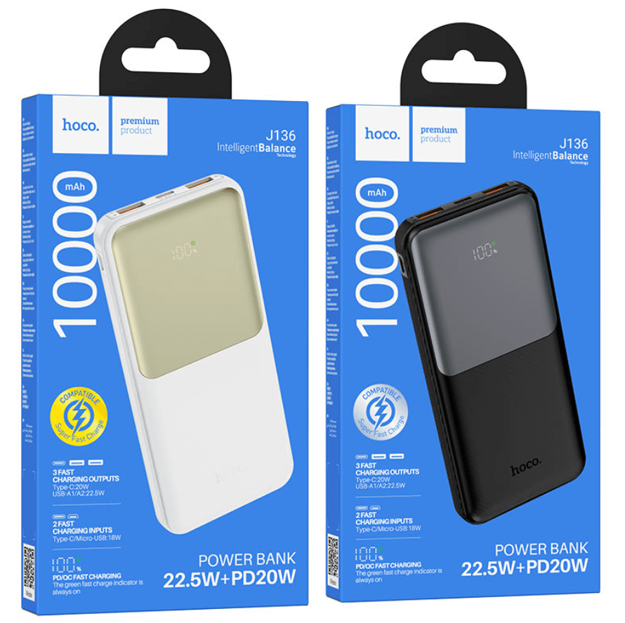 Hoco J136 22.5W Fast Charging Power Bank Package Contents