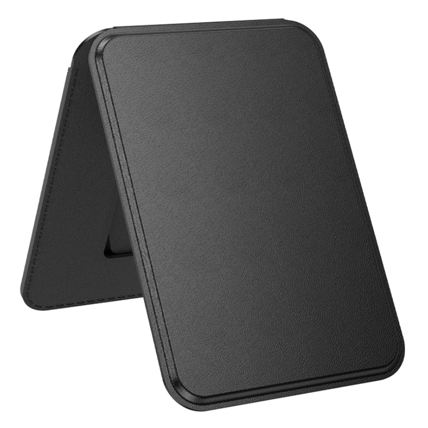 Black leather wallet on a white background