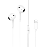 HOCO M111 Max white wired Lightning earphones with microphone and DAC