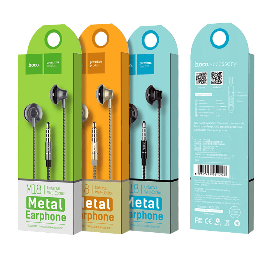 Hoco M18 Earphones Complete Package