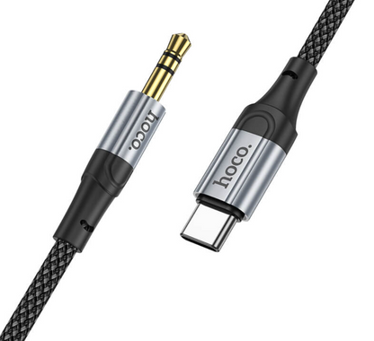 Hoco USB C to 3.5mm Aux Cable UPA26 Connector Closeup