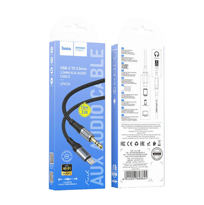 Hoco USB C to 3.5mm Aux Cable UPA26 Packaging