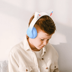 HOCO W42 blue and white Bluetooth cat ear headphones with LED lights