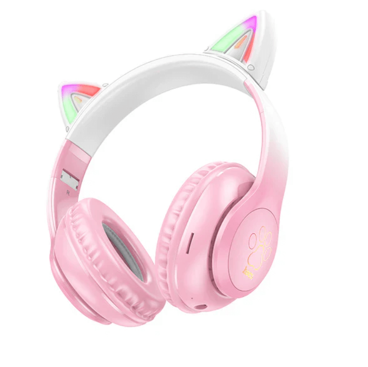 Hoco W42 Pink LED Bluetooth Headphone front view