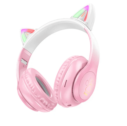 Hoco W42 Pink LED Bluetooth Headphone front view