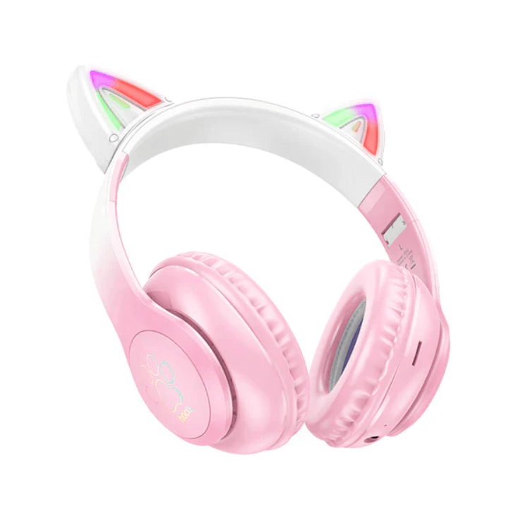 Hoco W42 wireless headphone pink side angle