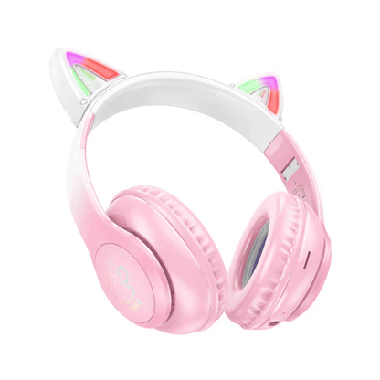 Hoco W42 wireless headphone pink side angle