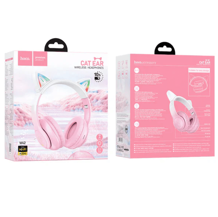 Hoco W42 Pink LED Bluetooth Headphone packaging