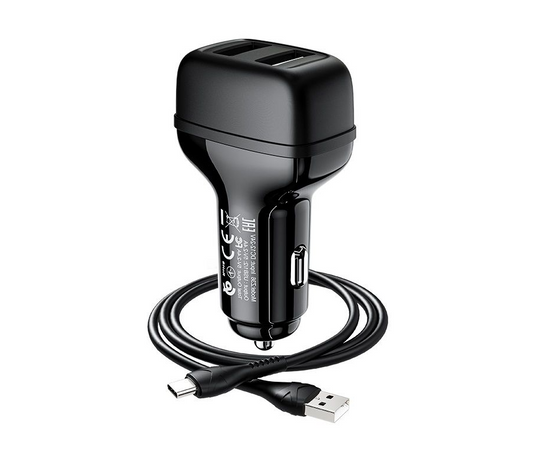 Hoco Z36 2 port car charger angled photo