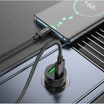 Hoco Z49B Dual-Port Car Charger 38W | USB-C PD & USB-A QC Fast Charging