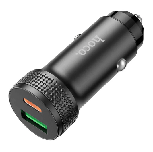 Hoco Z49B dual-port car charger front view