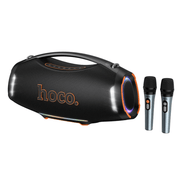 HT4 Max high-power Bluetooth party speaker with dynamic LED lighting and two wireless microphones
