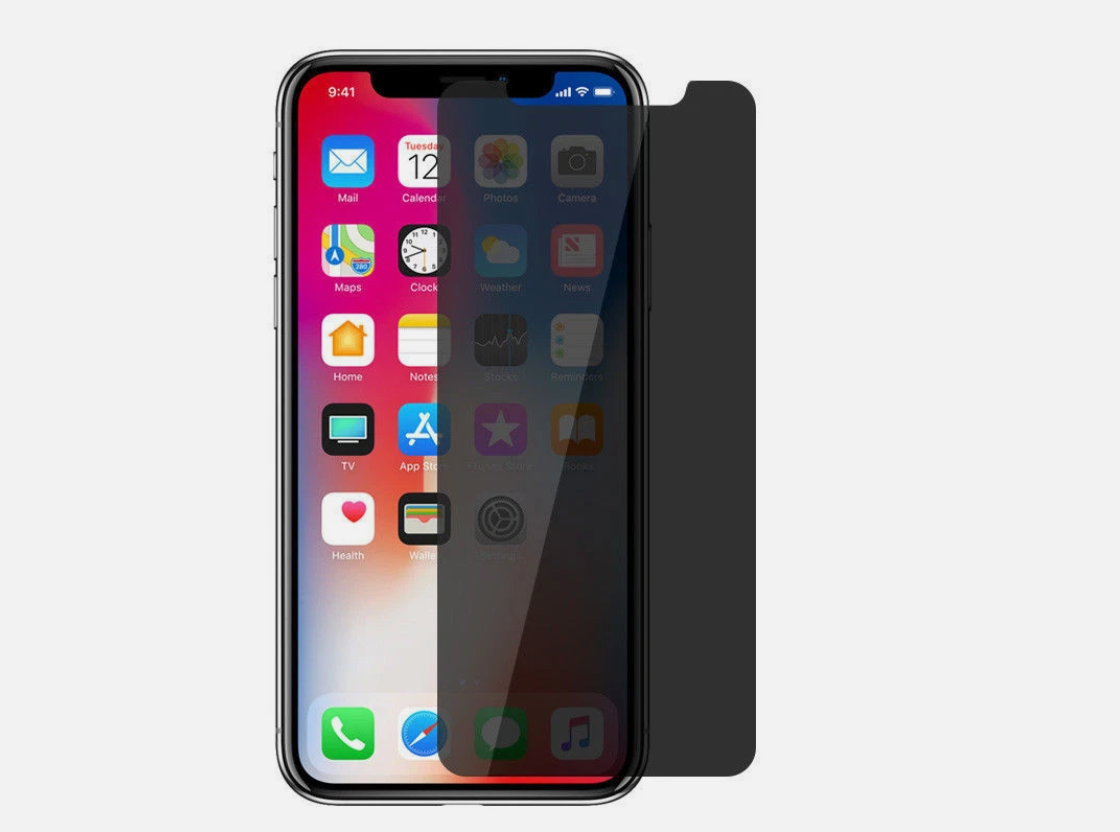 iPhone X Privacy Tempered Glass Screen Protector Front View