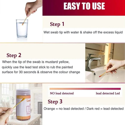 Lead Test Kit - Test House Paint, Metal, Ceramics - 60 Cotton Swabs
