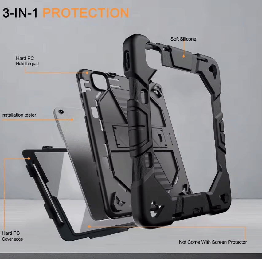 Shockproof silicone grip case for iPad Air 2024