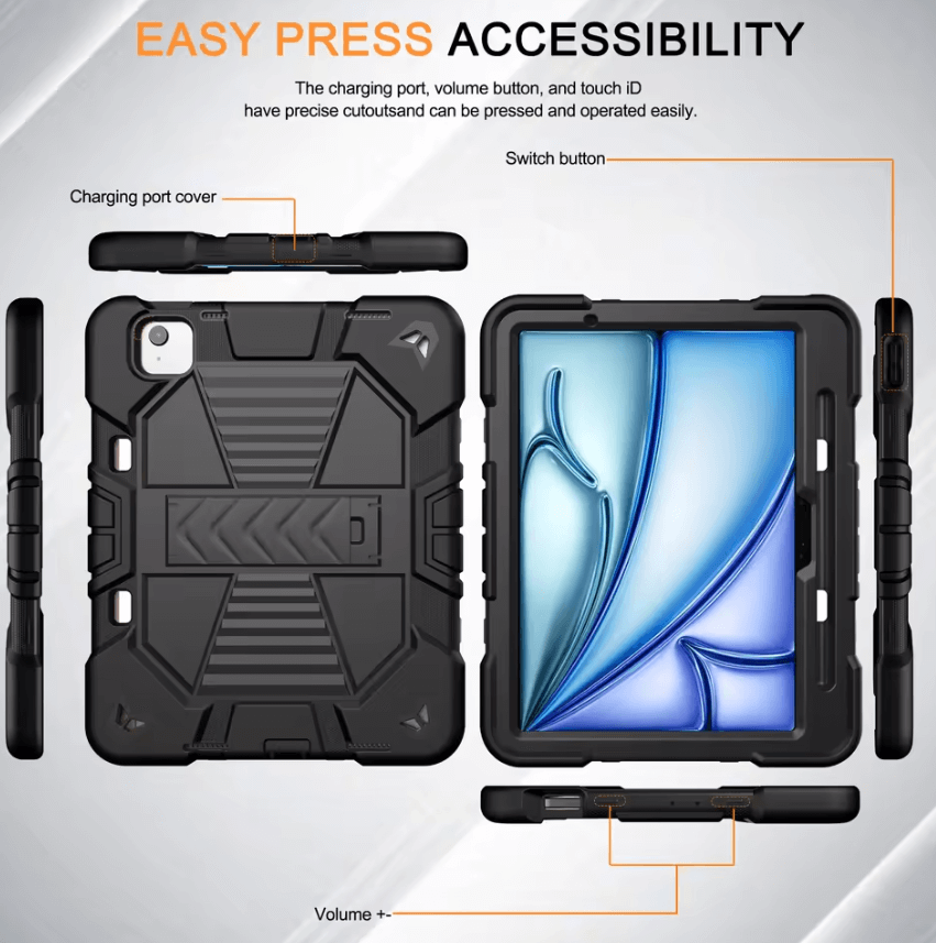 Drop-resistant rugged bumper case for iPad Air 11