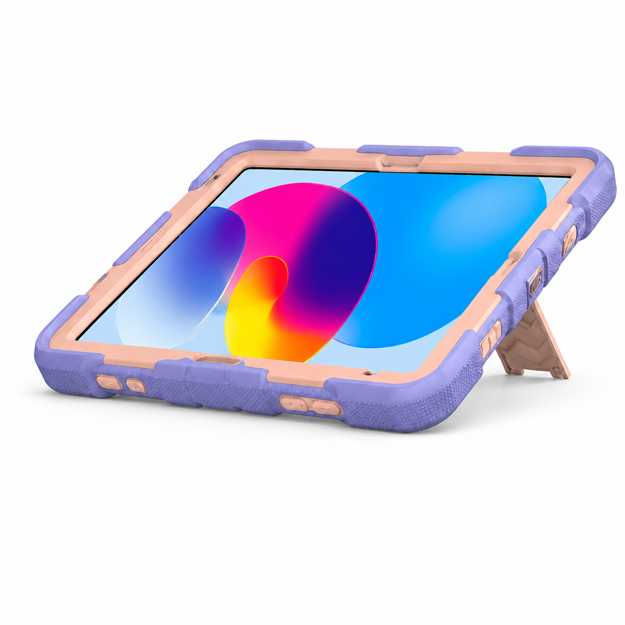 Phone case with a colorful screen on a white background