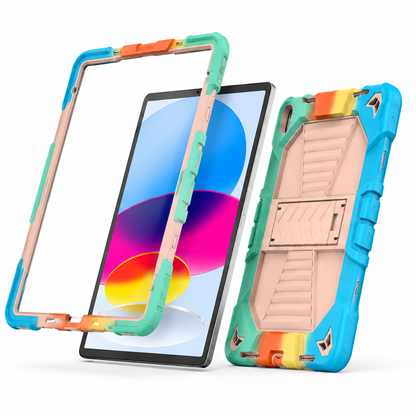Colorful tablet case with a clear screen on a white background