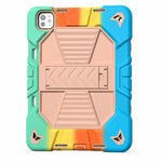 iPad Pro 11-Inch (M4) 2024 7th Gen Rugged Shockproof Case with Kickstand (Rainbow) - Phone/Tablet Accessories