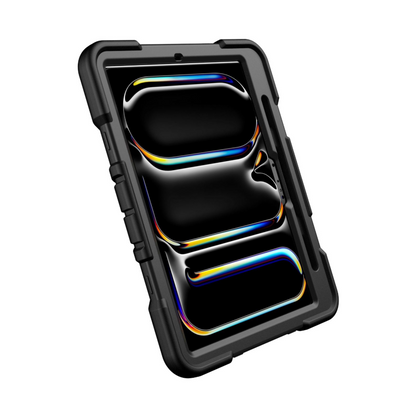 Black phone case with reflective interior on a white background