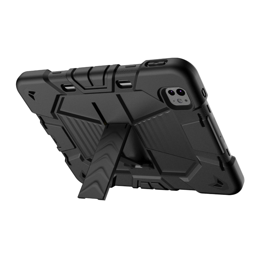 Black rugged phone case on a white background