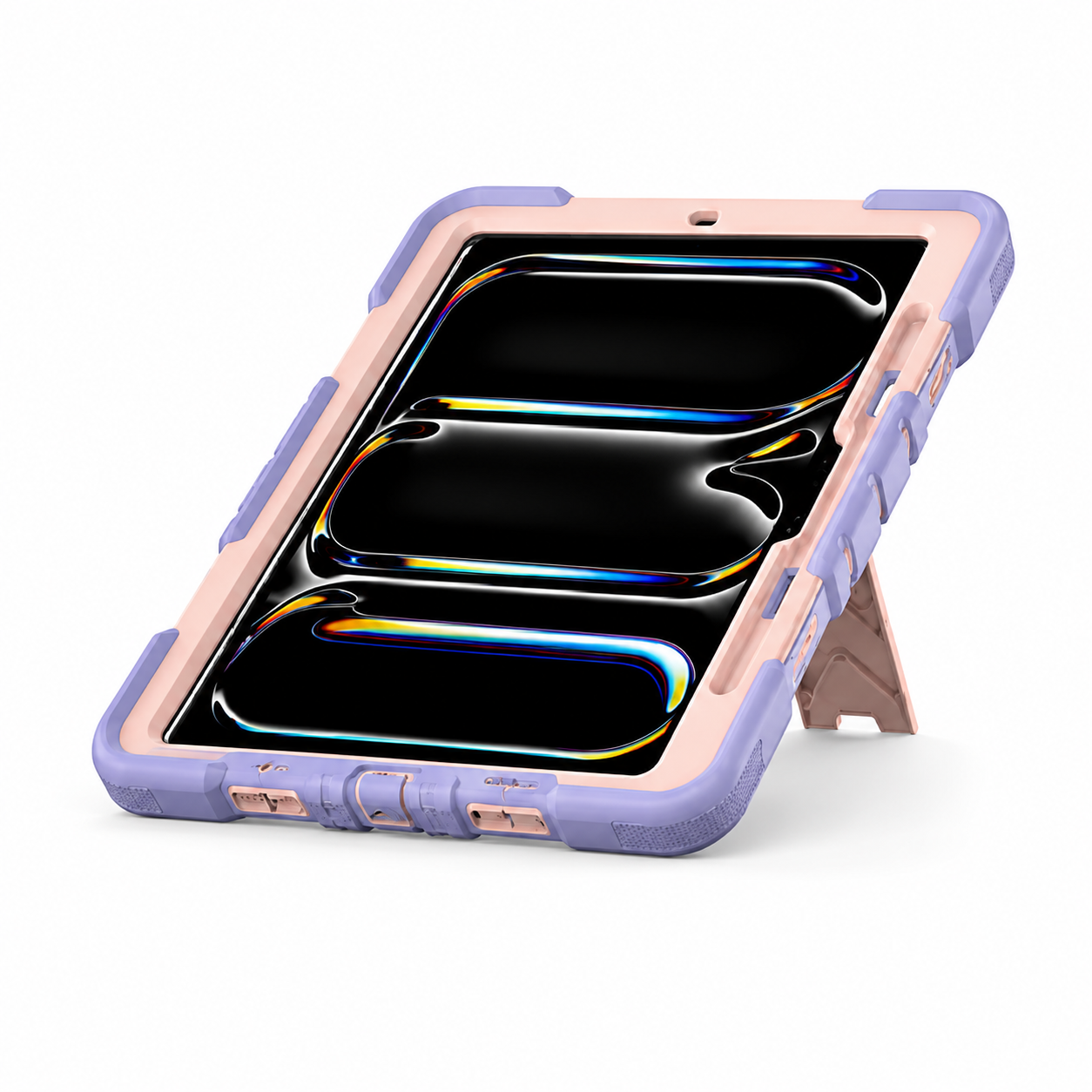 Phone case with a stand feature on a white background