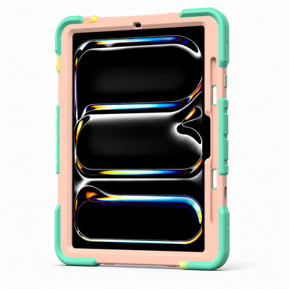 Phone case with a colorful border on a white background