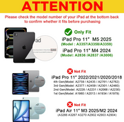 Red rotating protective case for Apple iPad Pro 11-inch M4 2024