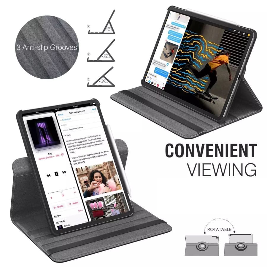 Synthetic Leather Cover for iPad Pro 12.9” - 3rd gen (2018) (Black)