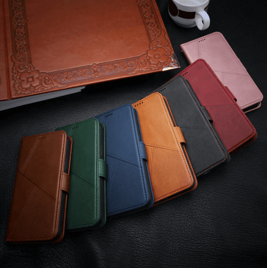 iPhone 11 Flip Wallet Case cowhide finish dot pattern 3 card slot