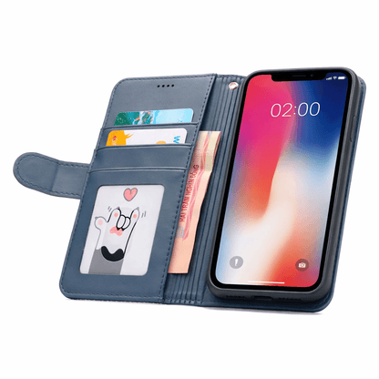 iPhone 11 wallet case with back magnet closure and card slots
