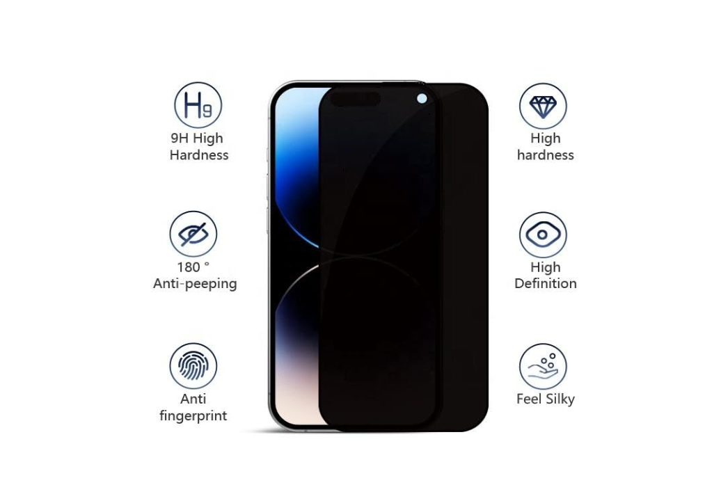 iPhone 12 Anti-Spy Tempered Glass Side View