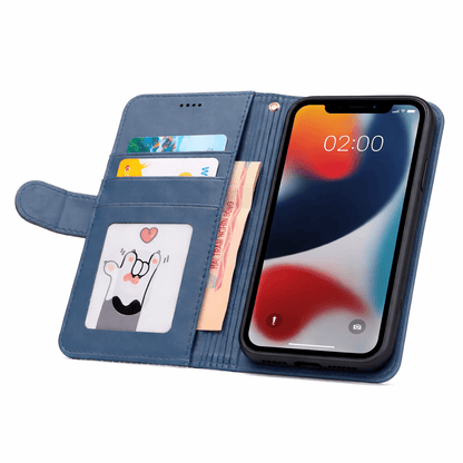 iPhone 12 Mini flip wallet case cowhide finish dot pattern